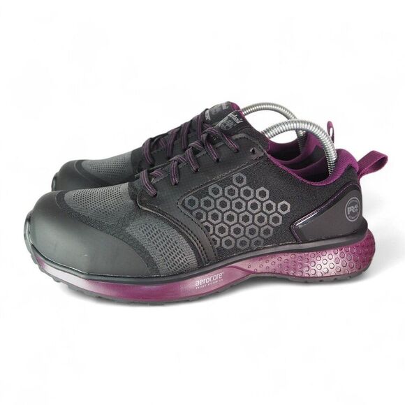 Timberland PRO Reaxion Low Composite Work Shoes Black / Purple A8001 Women's 9.5 - Picture 2 of 11